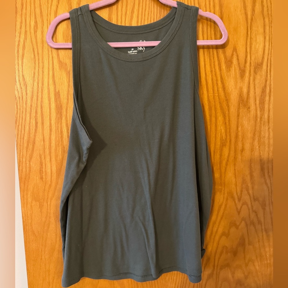 Dark Green Sleeveless Top